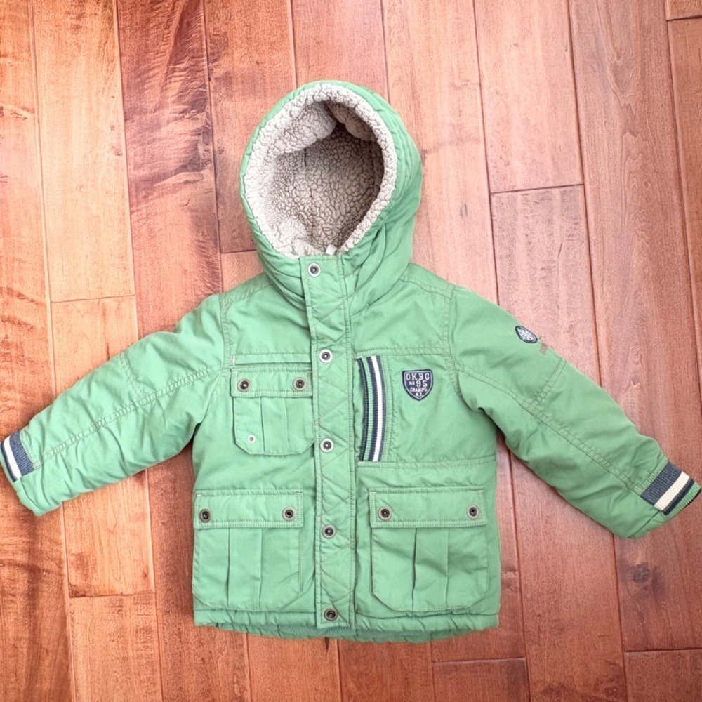 OshKosh‎ Sherpa Lined Hooded Heavy Winter Jacket Boys 5 Green